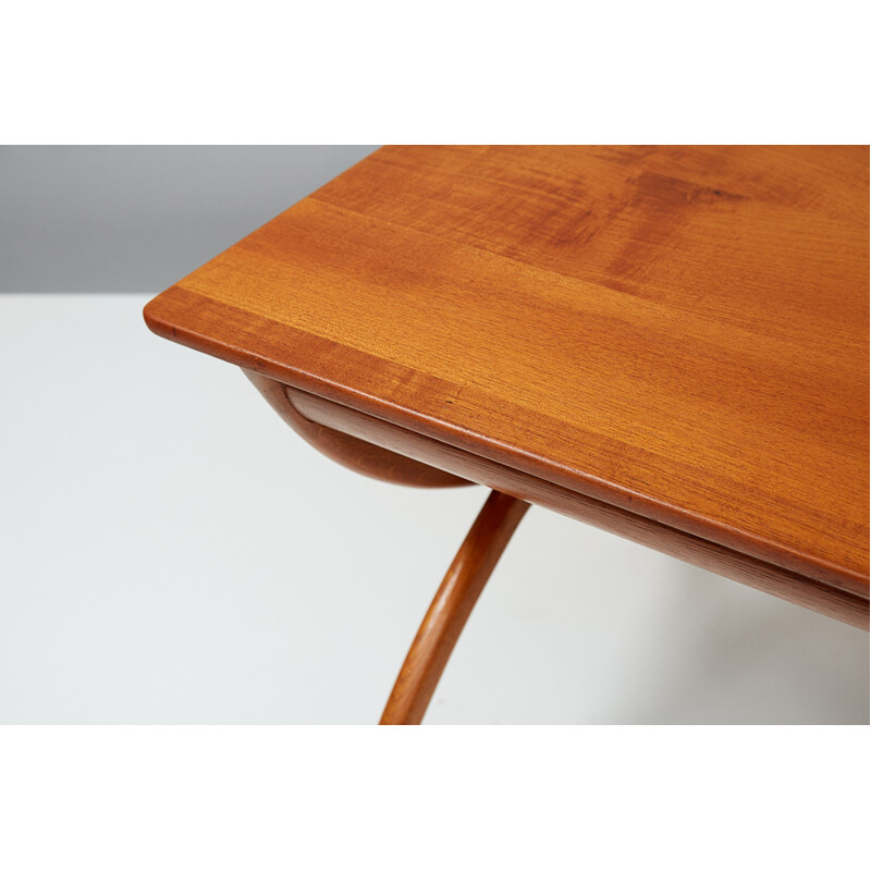 Teak & Oak Cross Leg Table by Ole Wanscher - 1950s