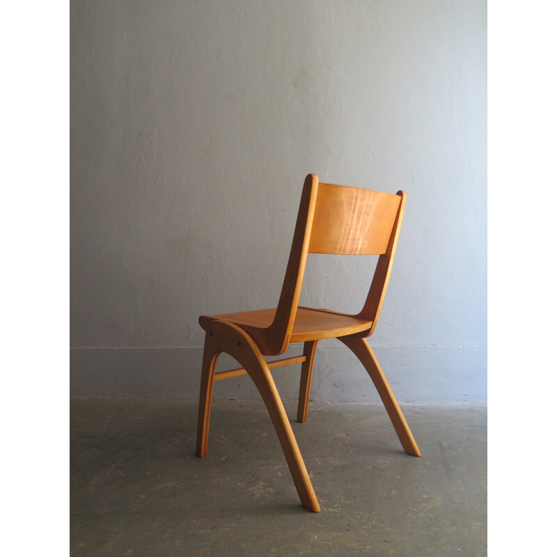 Vintage Birch boomerang legs chair - 1960s