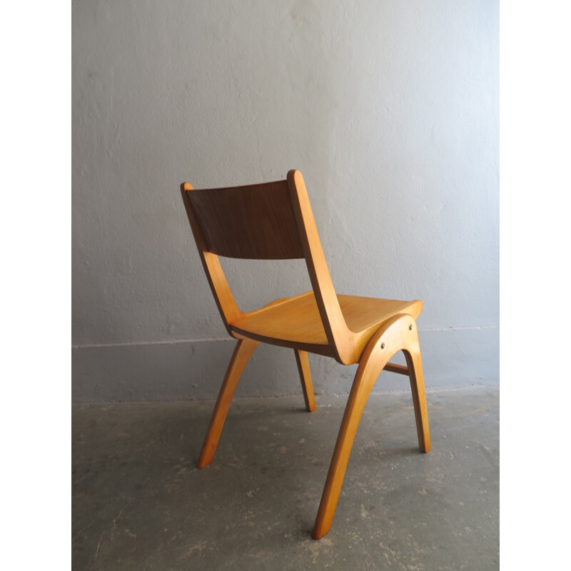 Vintage Birch boomerang legs chair - 1960s
