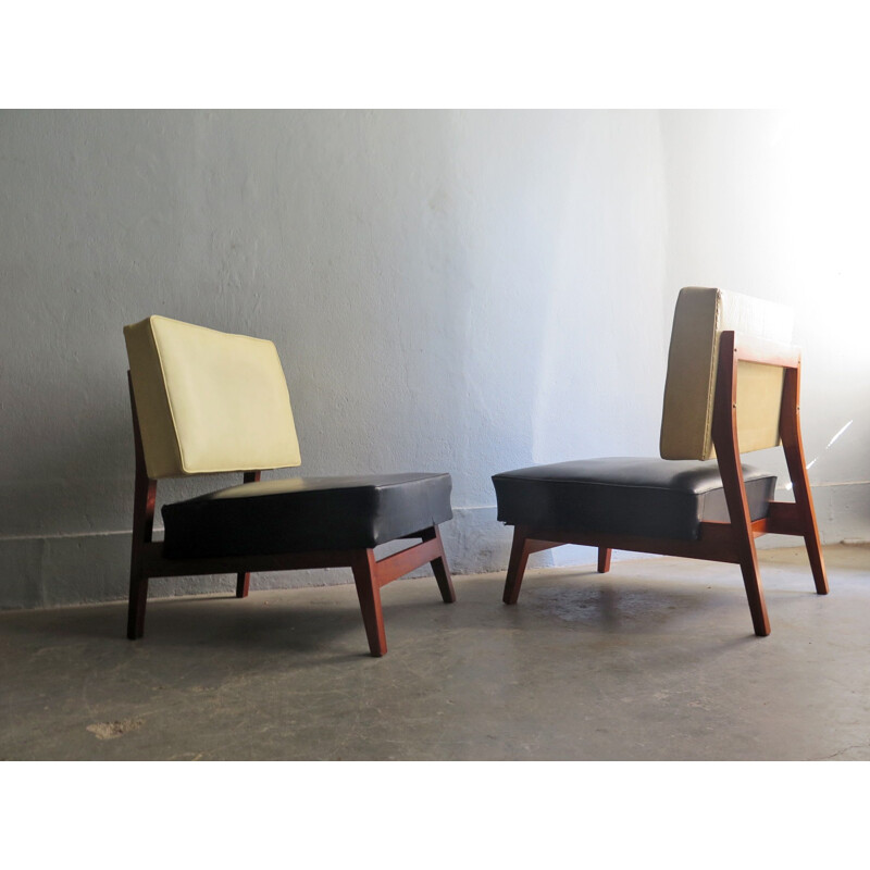 Vintage Bauhaus easy-chairs with upholstery - 1940s