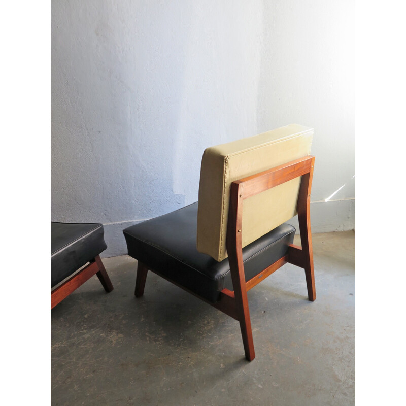 Vintage Bauhaus easy-chairs with upholstery - 1940s