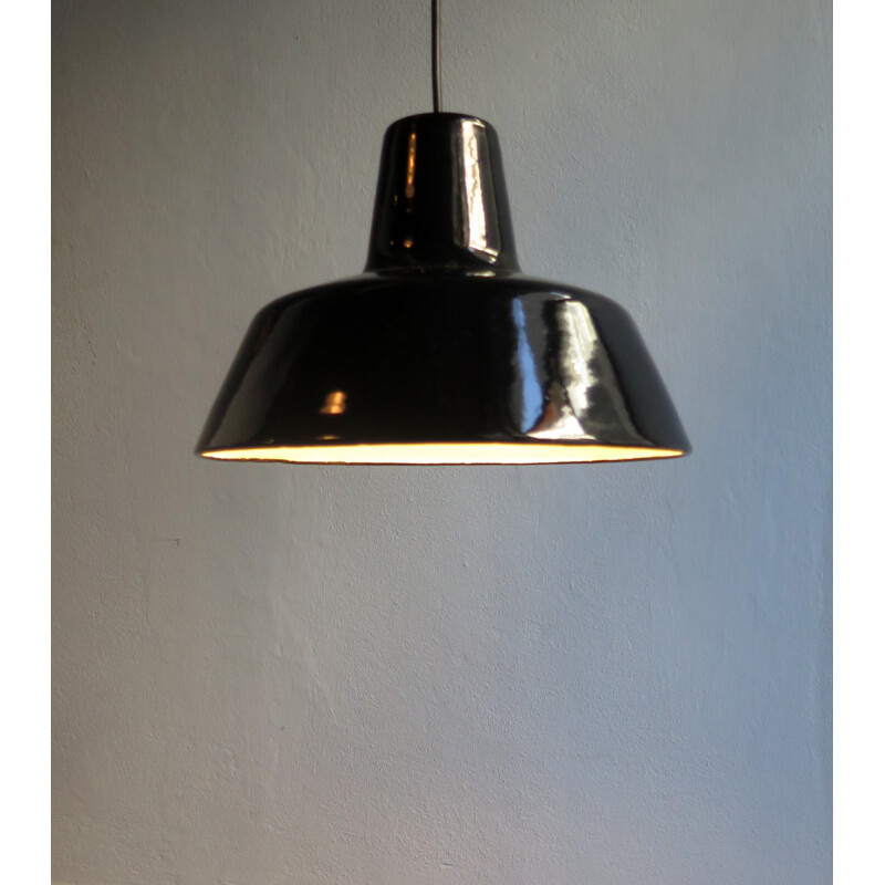 Industrial enamel pendant lamp by Poulsen - 1950s