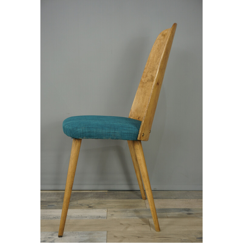 Vintage scandinavian chair in curved wood - 1960s
