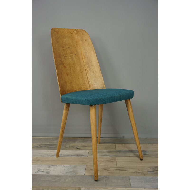 Vintage scandinavian chair in curved wood - 1960s