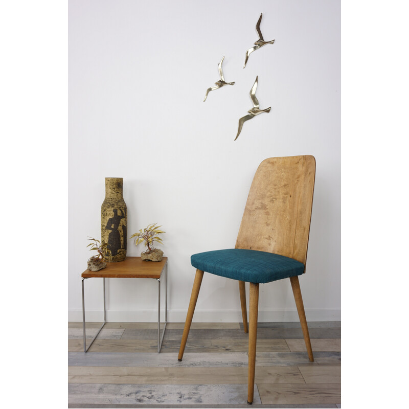 Vintage scandinavian chair in curved wood - 1960s