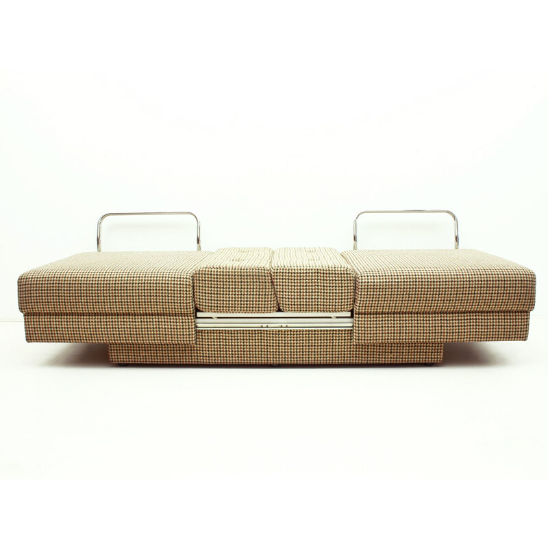Vintage German extendible sofa with Integrated table - 1970s