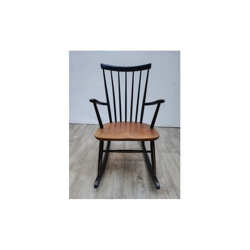 Vintage scandinavian teak rocking chair - 1960s