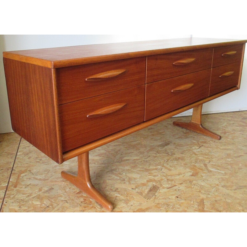 Vintage long chest of drawers by Frank Guille - 1960s