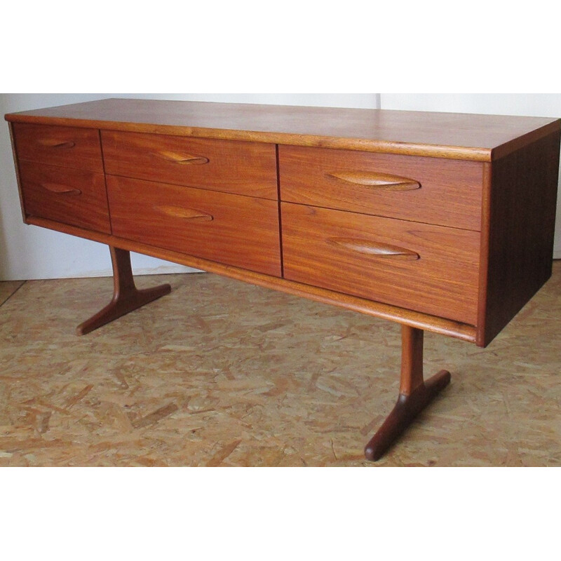 Vintage long chest of drawers by Frank Guille - 1960s