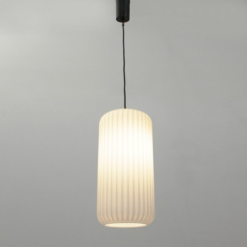 Vintage italian opaline pendant lamp - 1950s