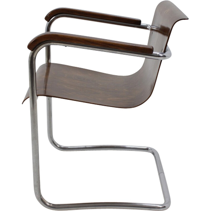 Vintage "Bauhaus" chromed chair by H. K. Zaveska for Hynek Gottwald - 1930s