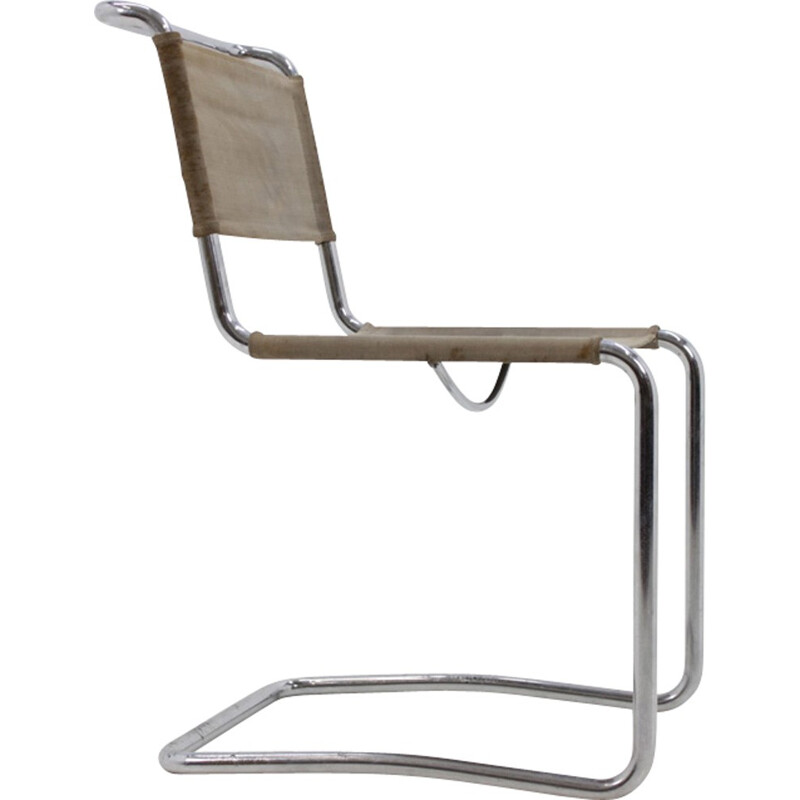 Chaise vintage Bauhaus chromée par J. Halabala pour UP Zavody - 1930