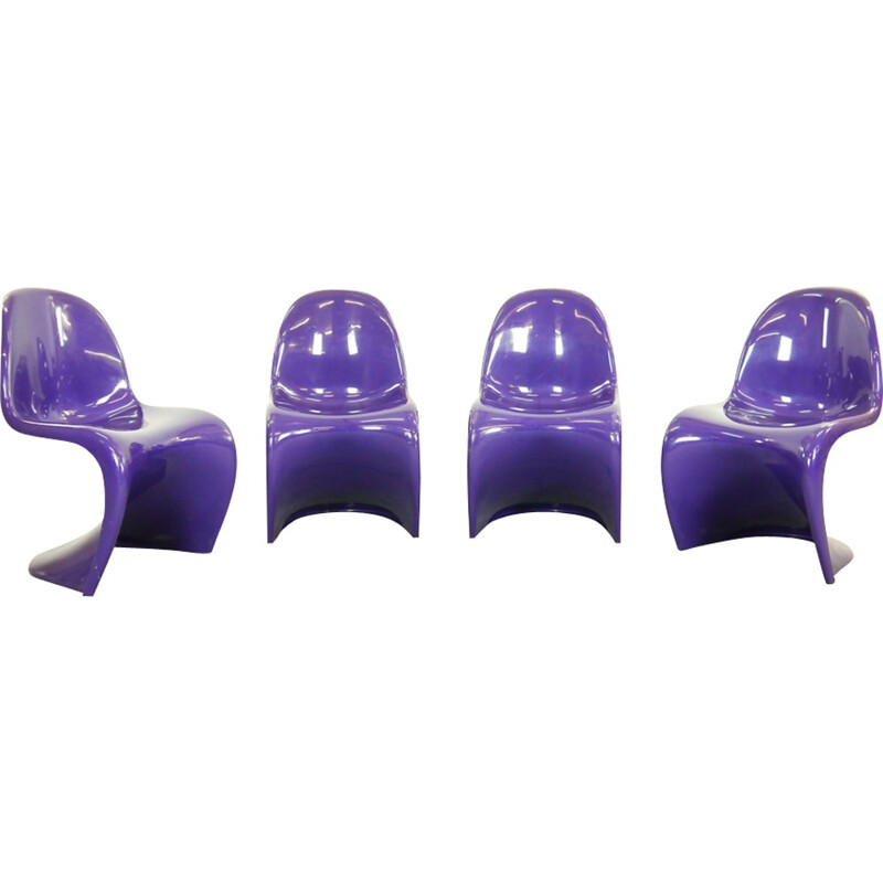 Suite de 4 Panton Chairs violettes par Herman Miller 1974**TRAD