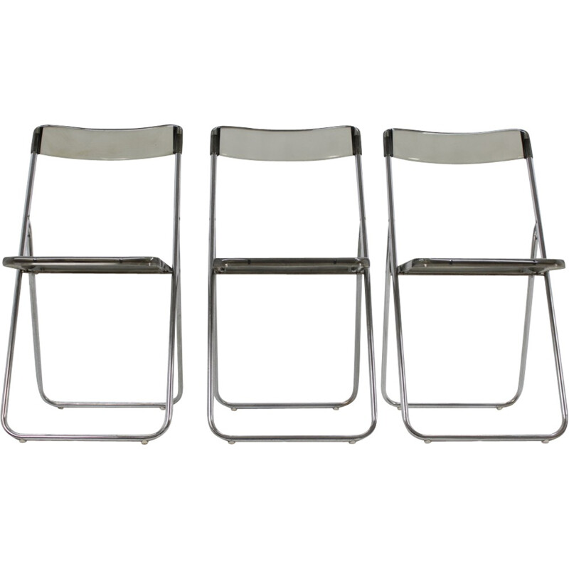 Set of 3 vintage folding chairs, Sweden 1970