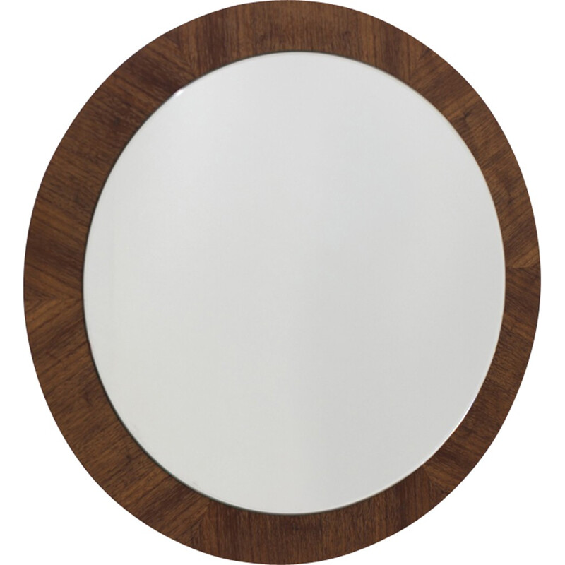 Vintage scandinavian round wall mirror - 1960s