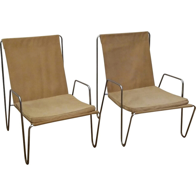 Set of 2 Vintage Bachelor Lounge Chairs by Verner Panton for Fritz Hansen - 1950s