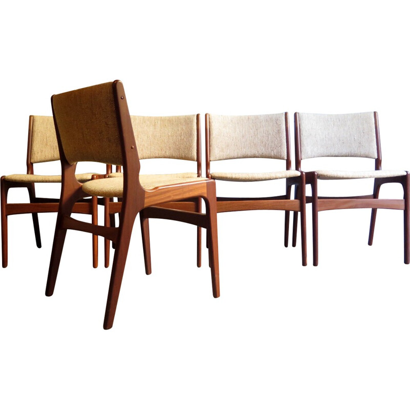 Suite de 5 chaises à repas vintage danois - 1960