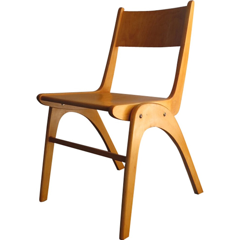 Vintage Birch boomerang legs chair - 1960s