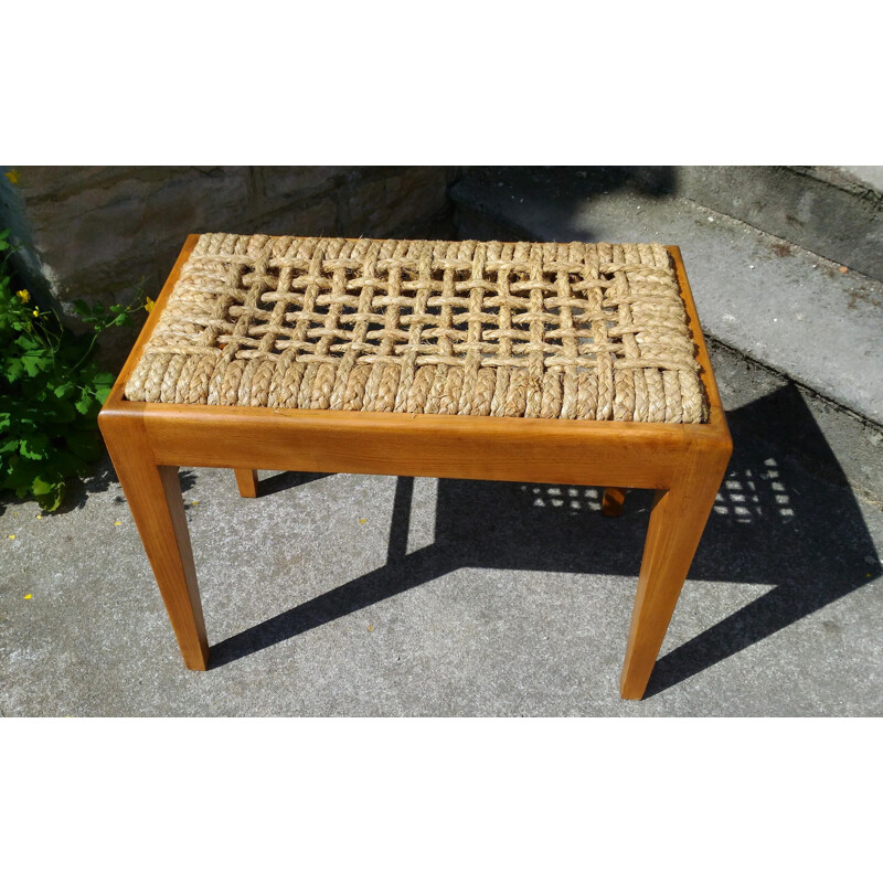 Vintage solid beech bench by La Maison Vibo - 1950s