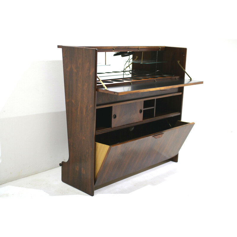 Vintage brazilian rosewood dry bar "SK 661" by Johannes Andersen for J. Skaaning & Søn - 1960s