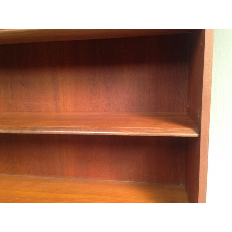 Vintage teak bookcase with 3 large drawers - 1970s