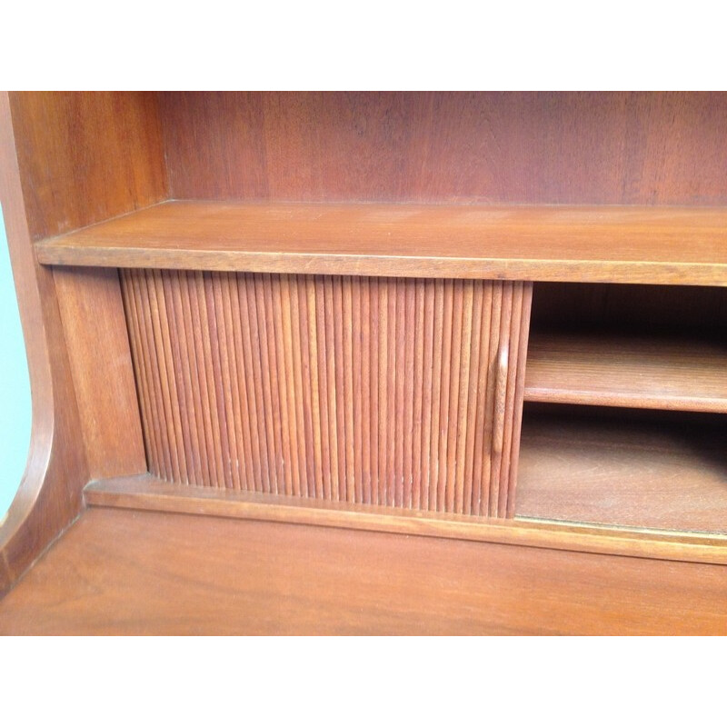 Vintage teak bookcase with 3 large drawers - 1970s