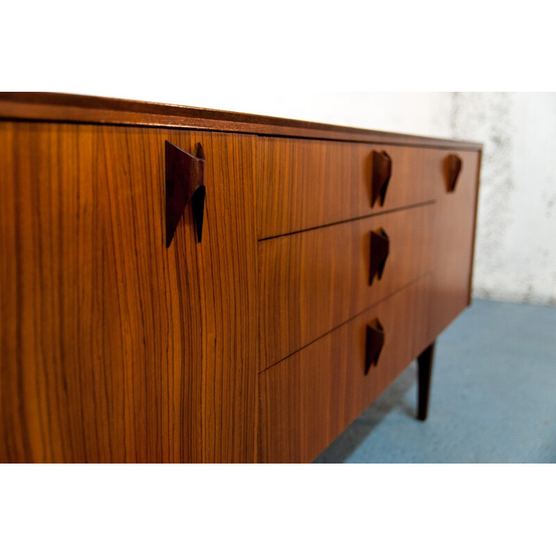 Vintage scandinavian sideboard with 3 large drawers - 1960s