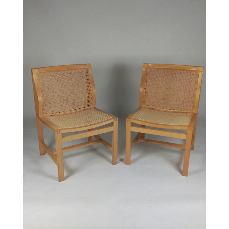 Vintage set of 2 "7511" King series birch chairs by Fredericia Furniture - 1960s