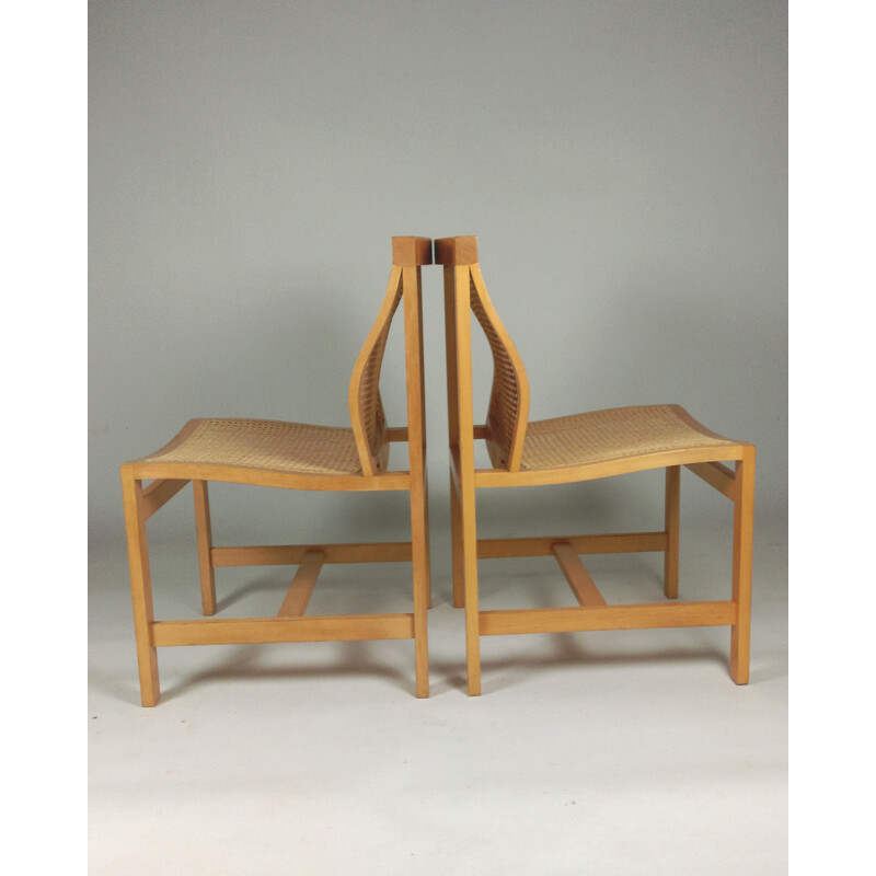 Vintage set of 2 "7511" King series birch chairs by Fredericia Furniture - 1960s