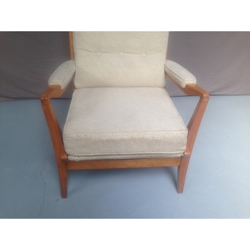 Set of 2 vintage armchairs in beech - 1970s