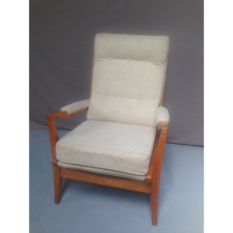 Set of 2 vintage armchairs in beech - 1970s