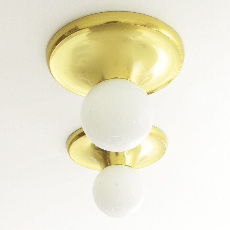 Set of 2 brass Light Ball applique by Achille e Pier Giacomo Castiglioni per Flos - 1960s