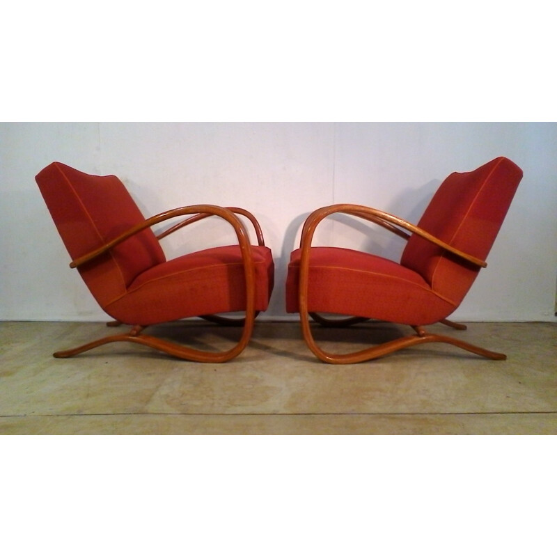 Set of 2 Vintage H269 Armchairs by Jindrich Halabala - 1930s