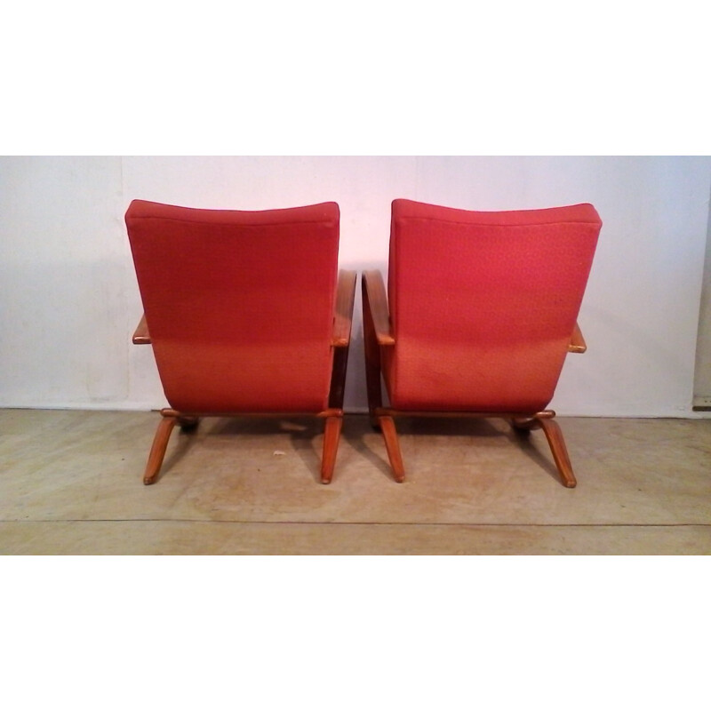 Set of 2 Vintage H269 Armchairs by Jindrich Halabala - 1930s