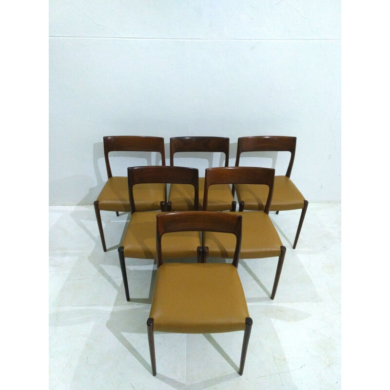 Set of 6 Rosewood Dining Chairs by Niels O. Møller for J.L. Møllers - 1960s