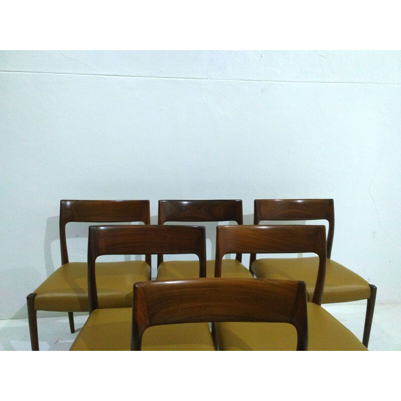 Suite de 6 chaises à repas en palissandre par Niels O. Møller for J.L. Møllers - 1960