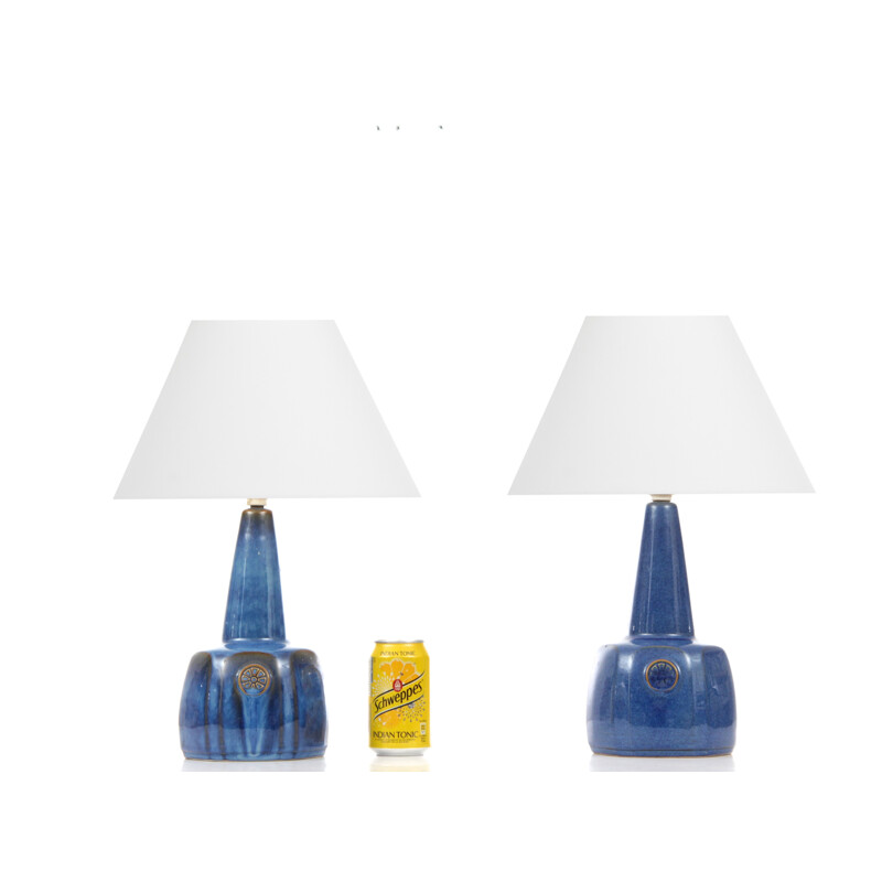 Pair of Scandinavian vintage ceramic lamps by Maria Philippi for Soholm, 1960