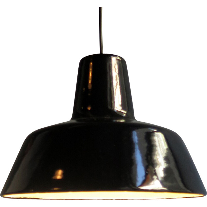 Industrial enamel pendant lamp by Poulsen - 1950s