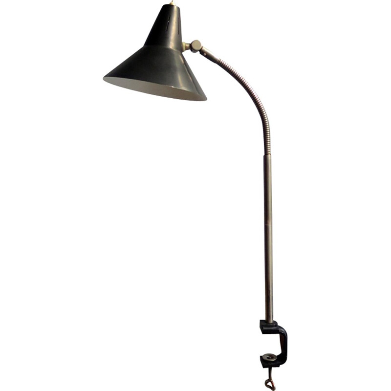 "Hala" black desk lamp with flexible arm - 1960s