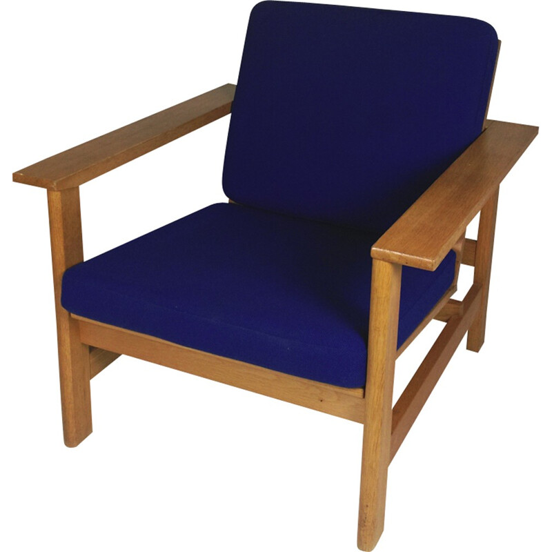 Fauteuil vintage en chêne massif de Søren Holst pour Fredericia Furniture, 1984