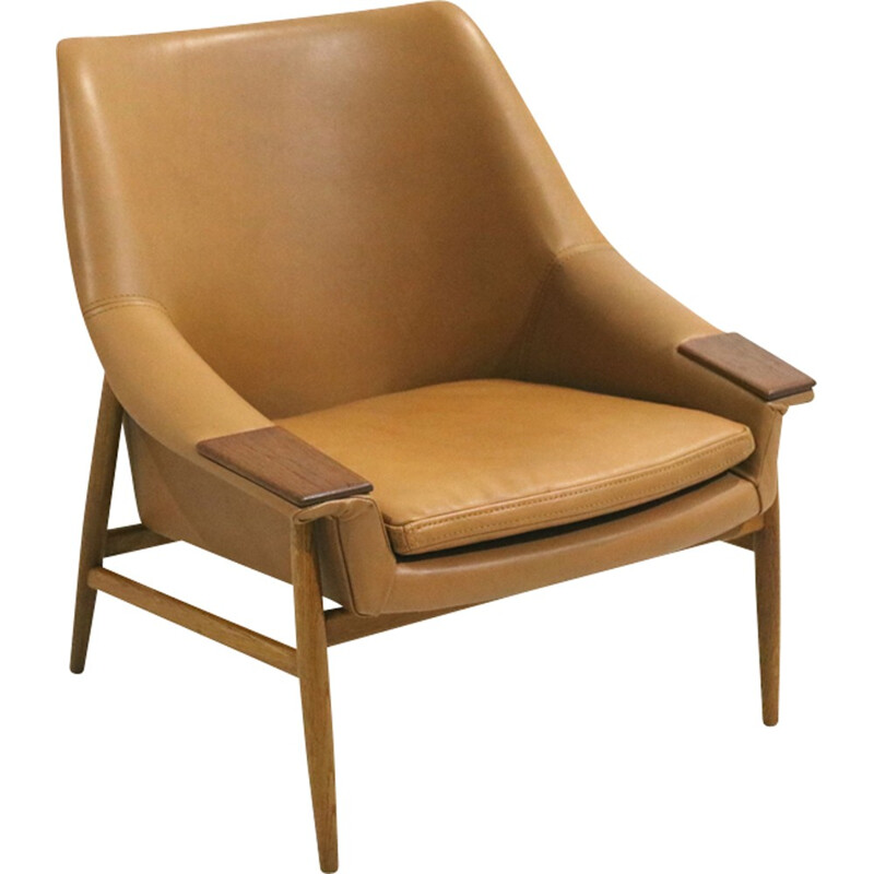 Vintage "Grace-61" Armchair in oak frame by Ikea - 1960s