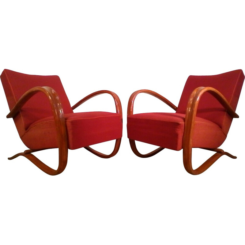 Set of 2 Vintage H269 Armchairs by Jindrich Halabala - 1930s