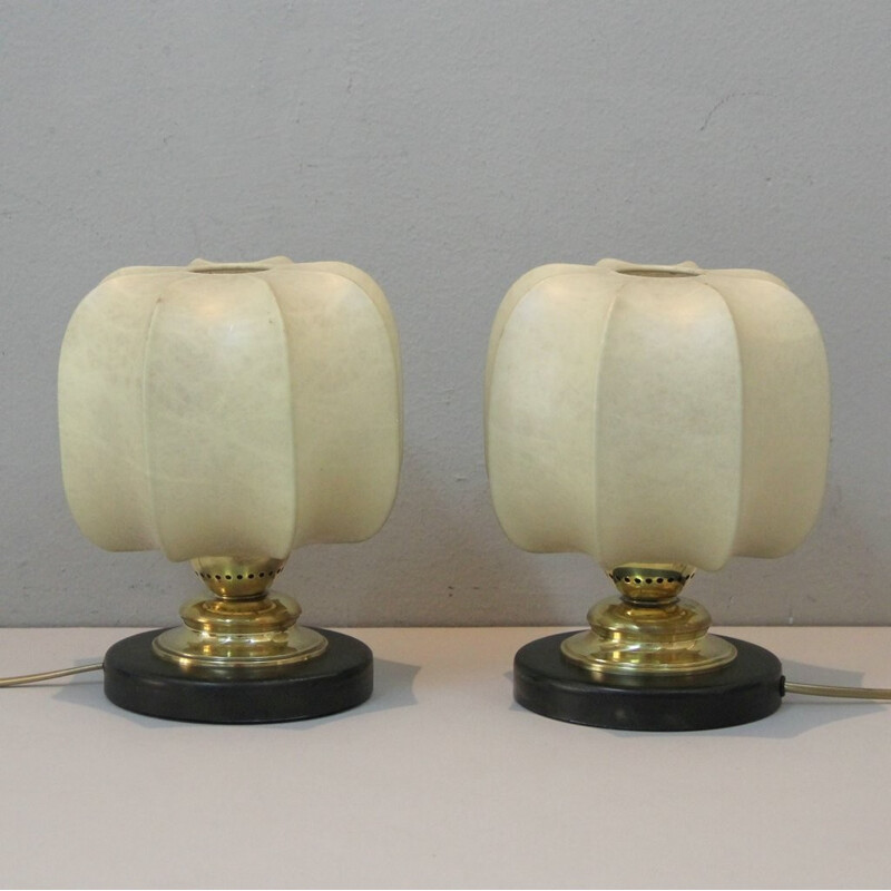 Pair of vintage Cocoon table lamps - 1960s