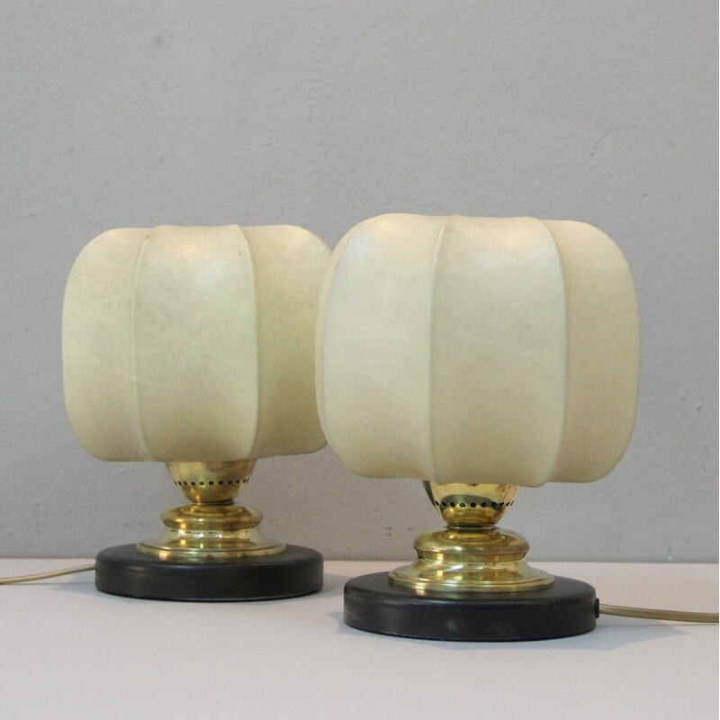 Pair of vintage Cocoon table lamps - 1960s