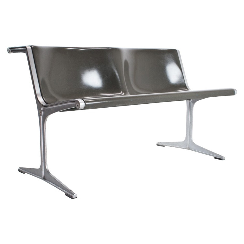 Vintage bench in fiberglass and aluminum, Friso KRAMER - 1960s