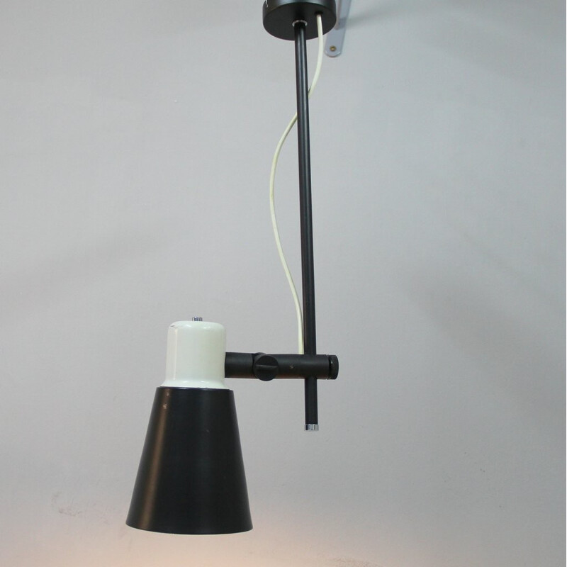 Vintage ceiling lamp in chromed and lacquered metal - 1960s