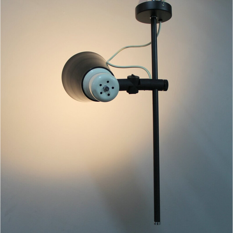 Vintage ceiling lamp in chromed and lacquered metal - 1960s