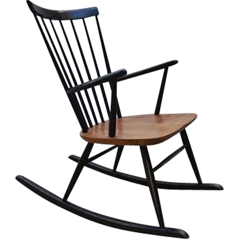Rocking chair vintage scandinave en teck - 1960