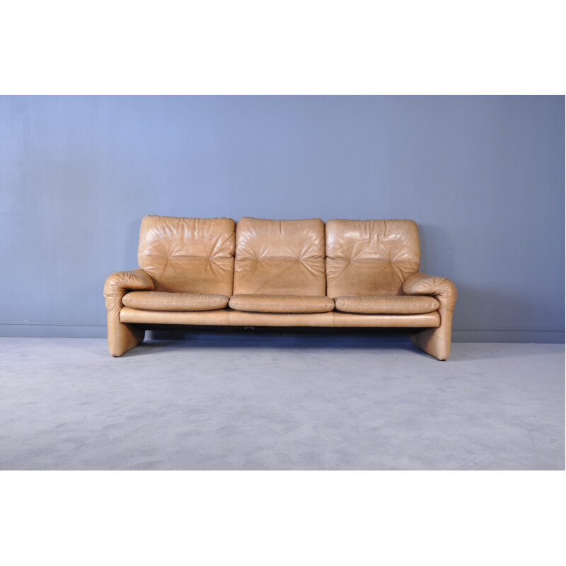 Italian "Maralunga" Sofa in Leather by Vico Magistretti  for Cassina - 1970s