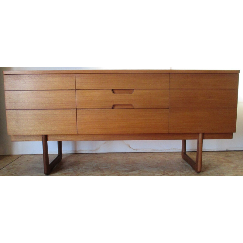 Small vintage sideboard in light wood by G. Hoffstead for Uniflex international - 1960s